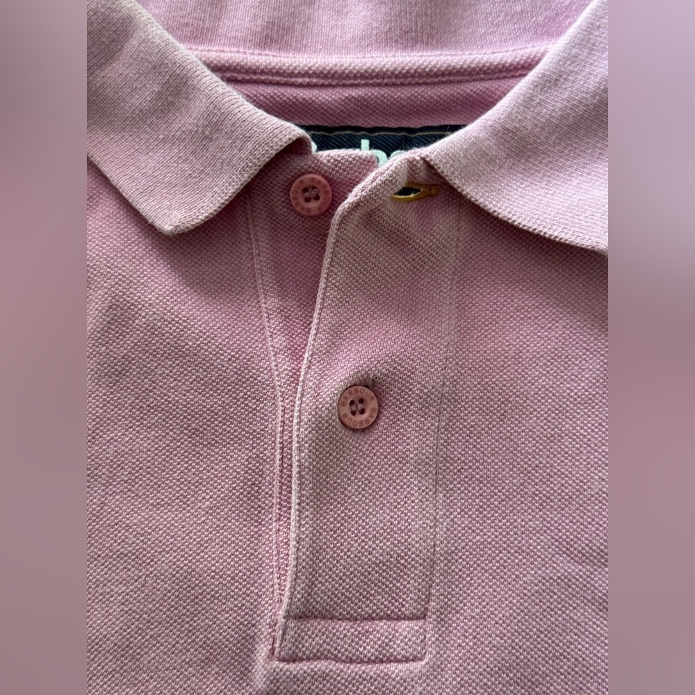 Men’s Barbour Pink Polo Shirt Size Large - Picture 3 of 7